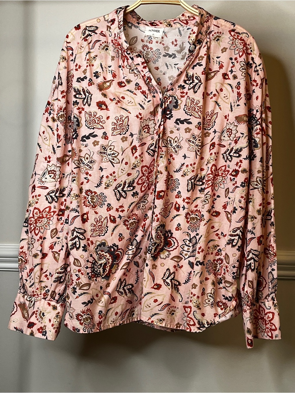 So Pink Floral Button-Front Blouse